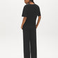 Jet Black Scarf Print Jersey Top - Back View - Suzy Shier