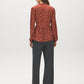 Arabian Spice Satin-Like Animal Print Peplum Blouse - Back View - Suzy Shier