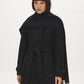 Black Soft Brushed Scarf with Fringes - Close-up Fringe Detail - Suzy Shier