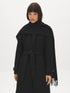 Black Soft Brushed Scarf with Fringes - Close-up Fringe Detail - Suzy Shier