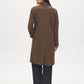Latte Double-Breasted Faux Wool Coat - Back View - Suzy Shier