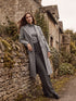 Mid Grey Melange Single-Breasted Faux Wool Coat - Side Profile View - Suzy Shier