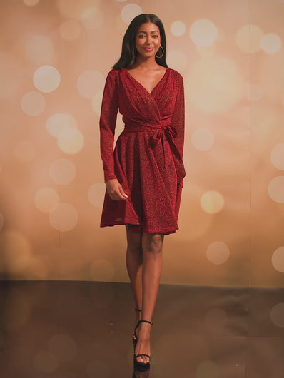 Slinky Flare Sleeve Dress in Red  Flare sleeve dress, Dresses with  sleeves, Dress