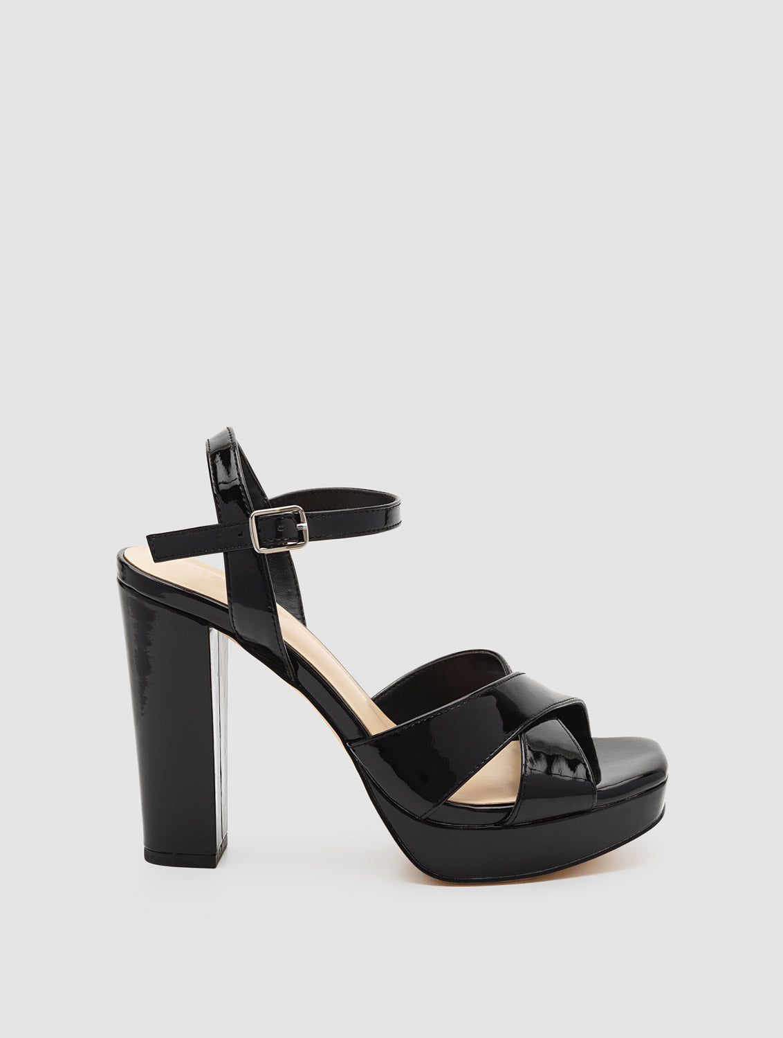 Criss Cross Square Toe High Heel Platform Sandal – Suzy Shier