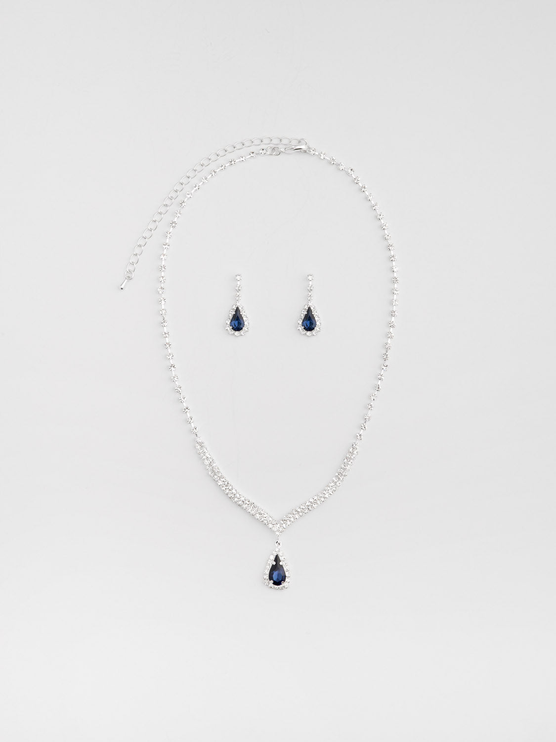 Jewelled Pear Drop Earring & Necklace Set